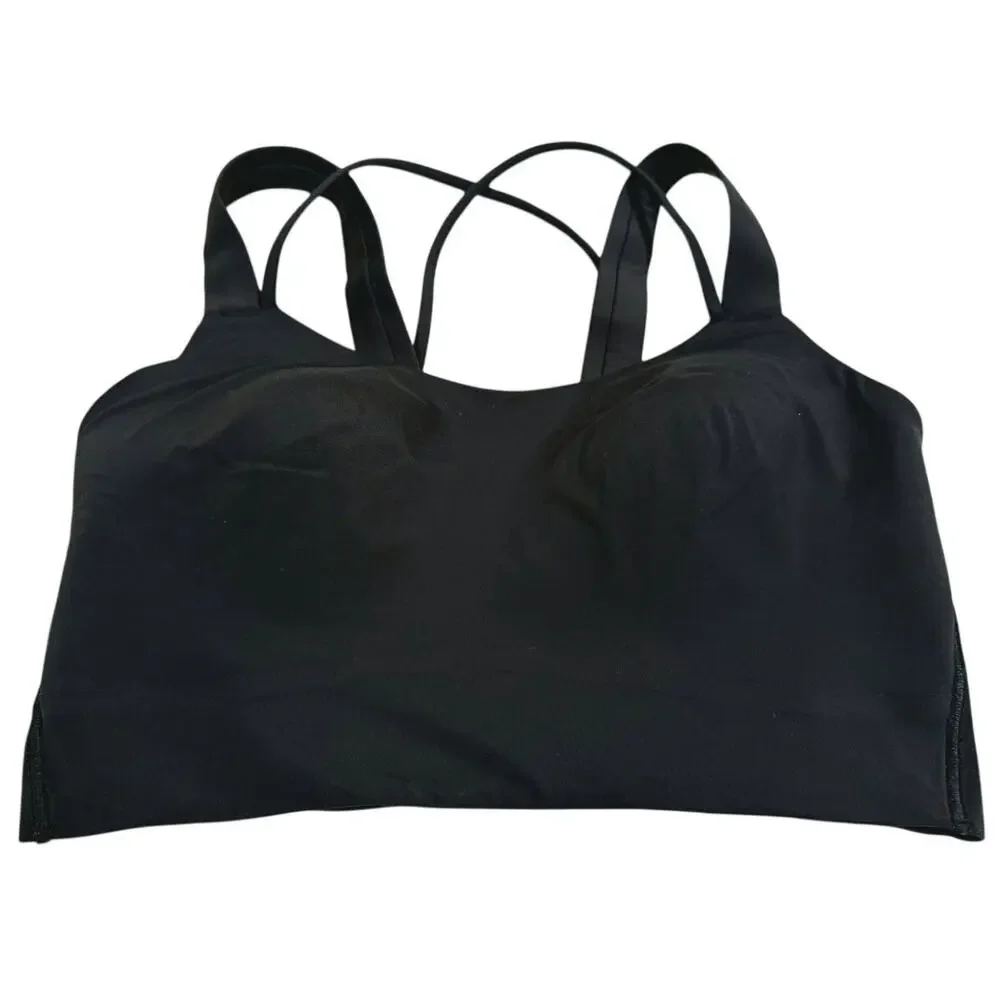 Lululemon Like a Cloud Longline Sports Bra Size 6 Black D/DD Yoga Pilates Gym